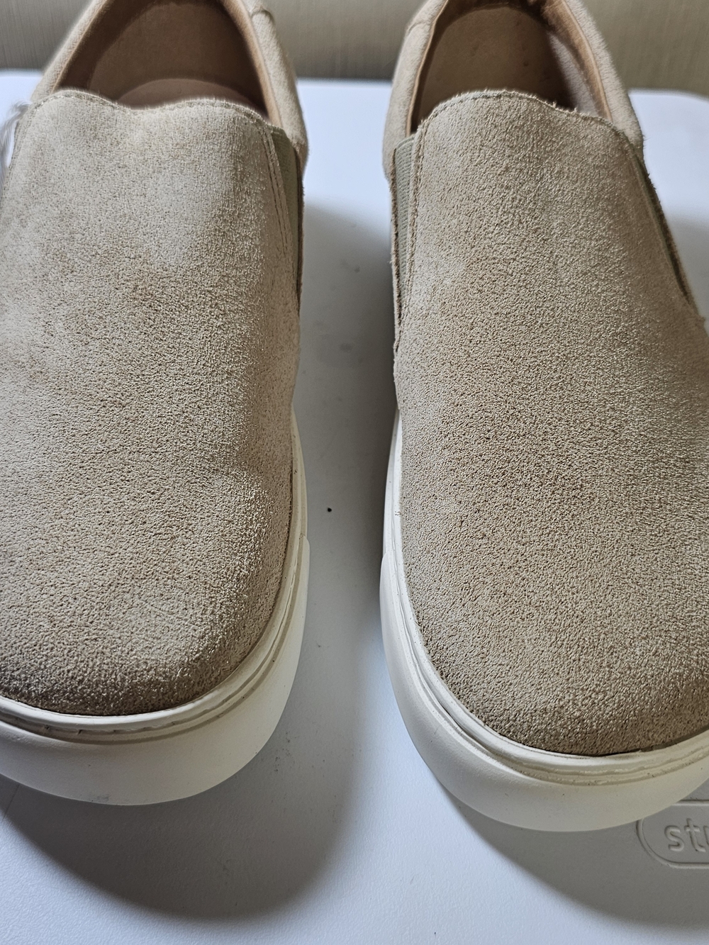 Birkenstock Oswego Suede Slip On Sneakers Womens 39 US 8 Narrow Beige New Box - Picture 4 of 11